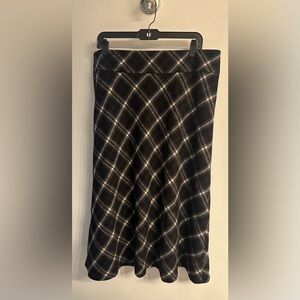 Talbots Plaid Black and White Women's wool Skirt Sz 16